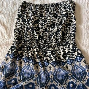 Xhilaration Strapless Black and Blue Romper